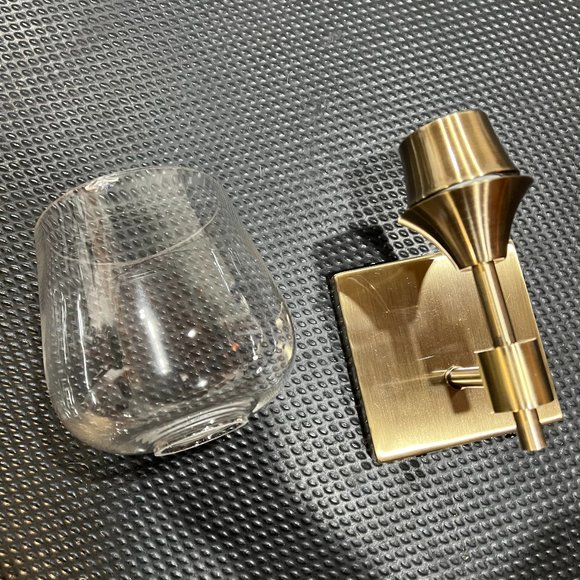 Recycled Glass Antique Brass Bath Vanity Light Sconces (Set of 3) - Picture 1 of 4